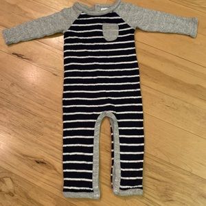 Nordstrom navy and grey cozy one piece romper